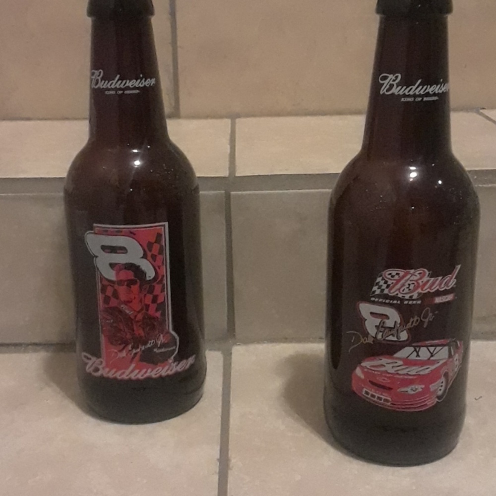 Dale Earnhardt Jr Collectable Glass Bud Bottles